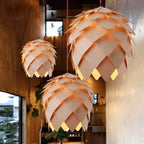 Nordic Pinecone Oak Wood Pendant Light
