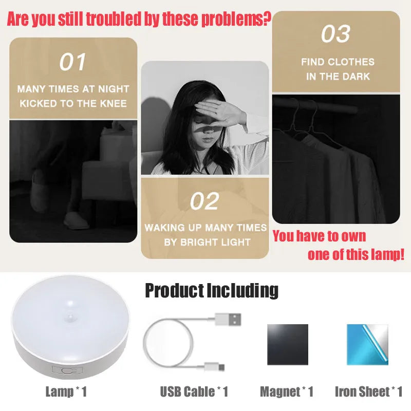 DecorBites™ مصباح LED 3 في 1 بمستشعر حركة للخزائن والدواليب