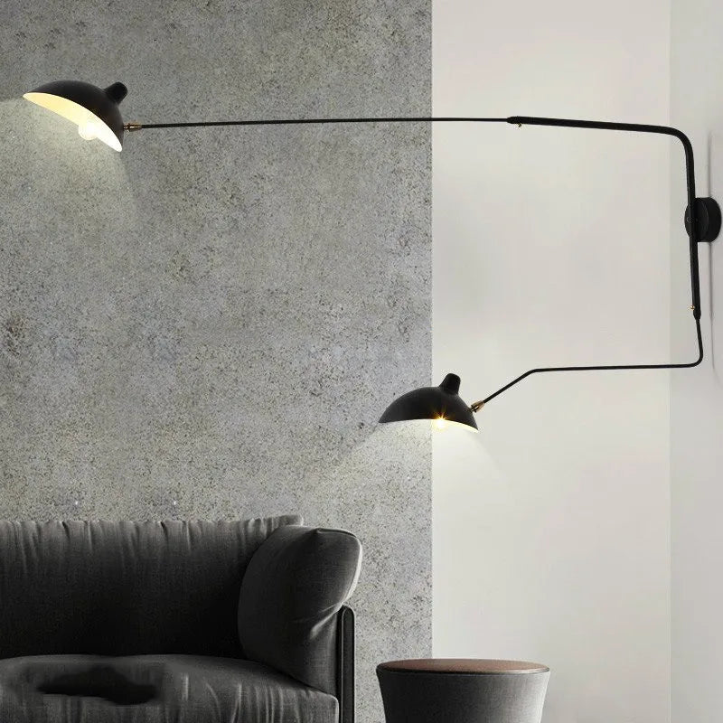 مصباح أرضي ثلاثي القوائم Serge Mouille باللون الأسود من DecorBites™‎ - مصباح قائم بتصميم صناعي