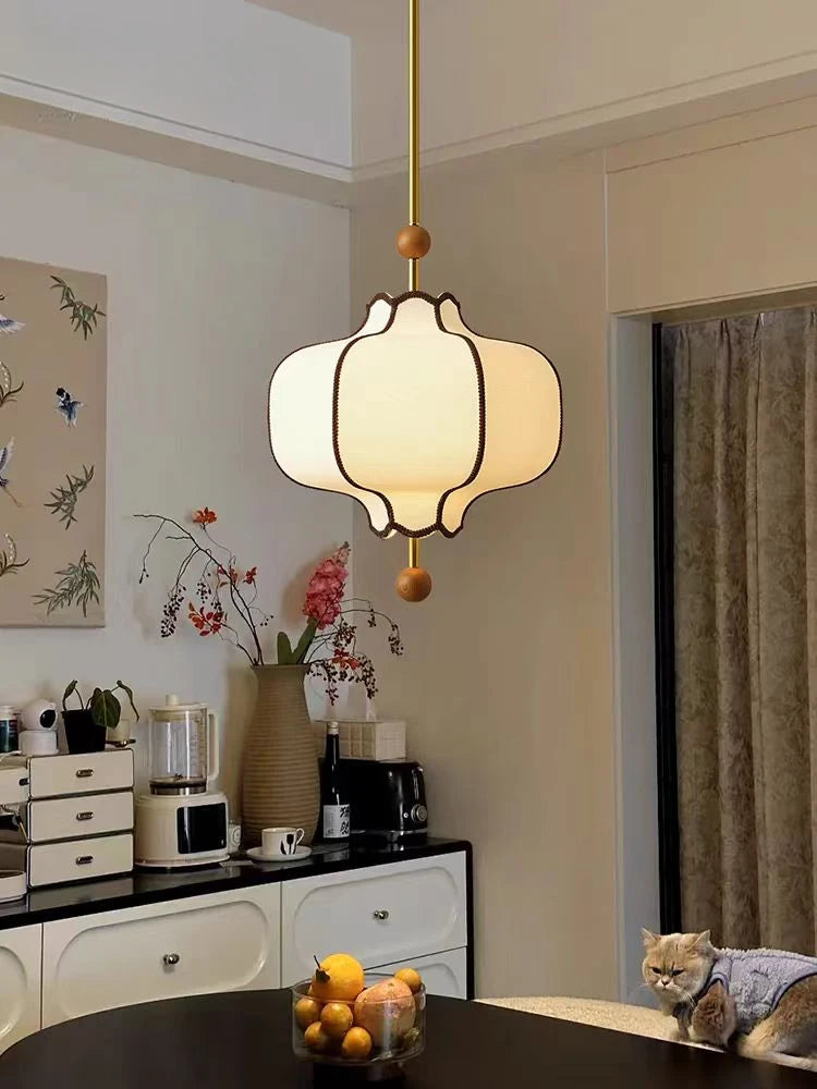 Japanese-Inspired Fabric Globe Pendant Light