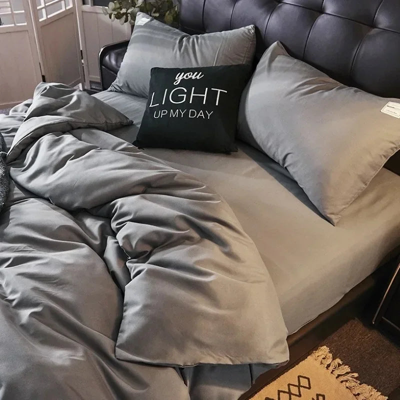 Parure de lit DecorBites™ à imprimé quadrillé japonais en coton lavé pour le confort estival