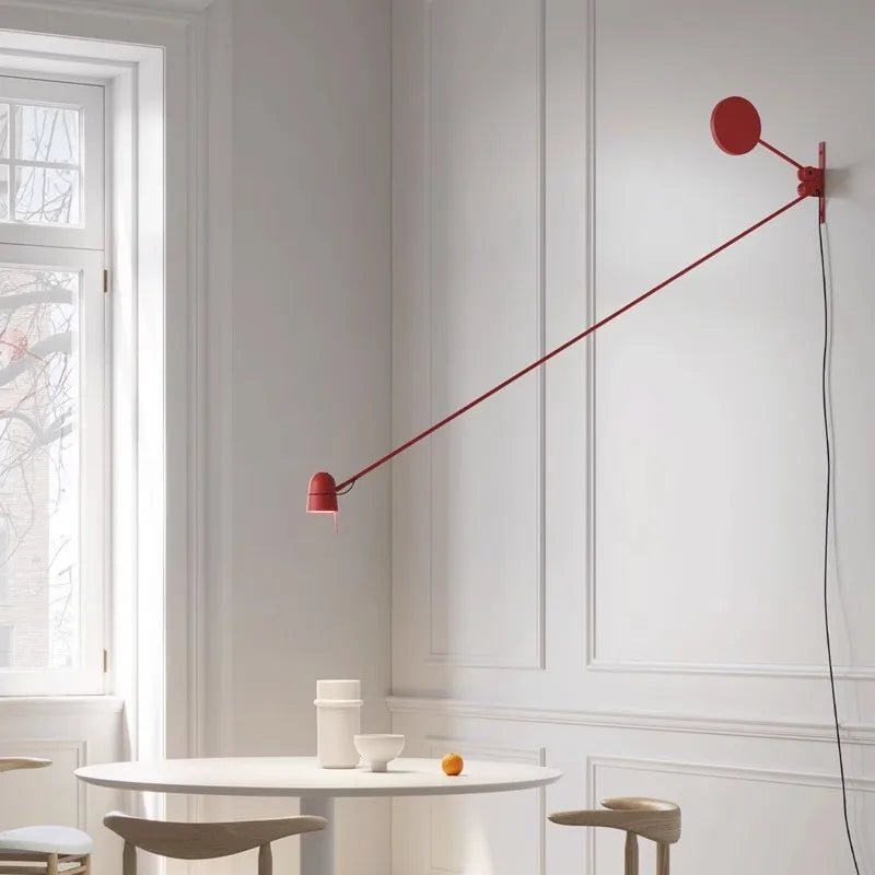 DecorBites™ Adjustable LED Swing Arm Wall Sconce in Red/Black - Modern Lighting
