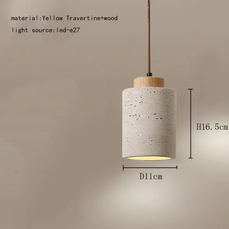 DecorBites™ مصباح معلق أنيق من حجر الترافرتين بتصميم وابي سابي لطاولات الطعام وجزر المطبخ