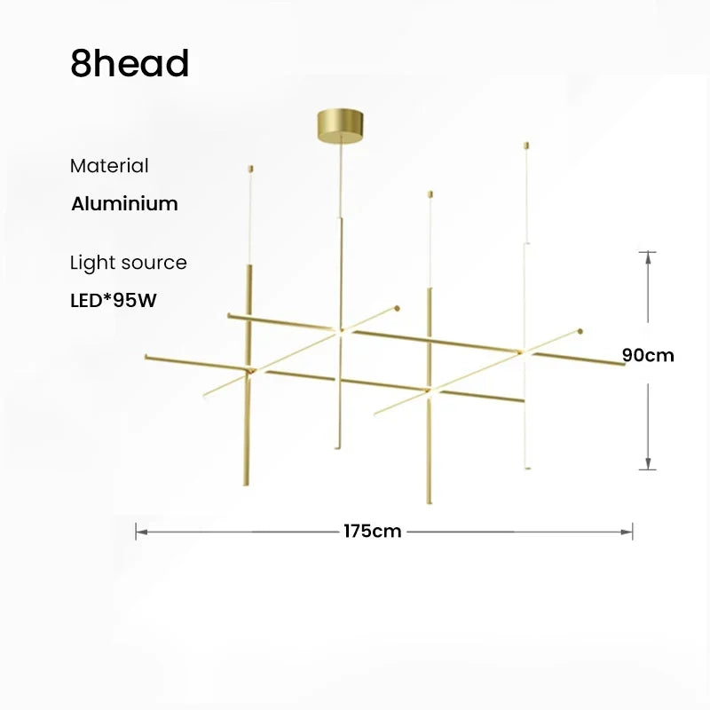 DecorBites™ ثريا سقف خطية LED ثريا غرفة طعام فاخرة بتصميم إيطالي