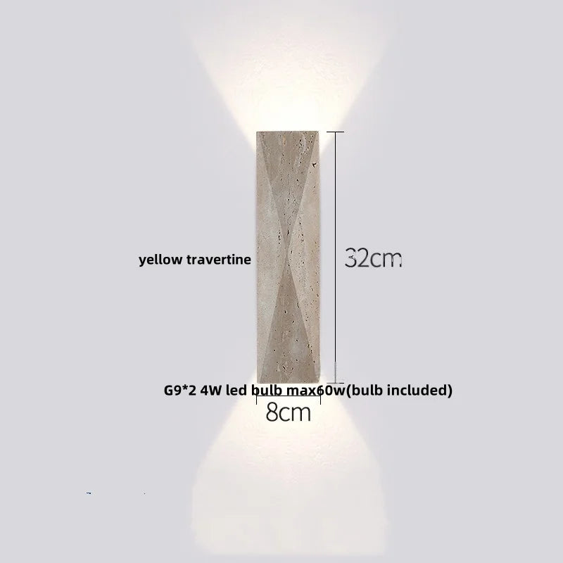 DecorBites™ LED Wall Light Fixture Bedroom Balcony Hallway Waterproof Square Terrazzo Bedside Lamp