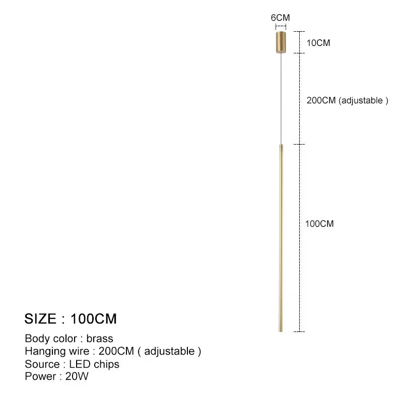 Modern Black Aluminum Linear Pendant Light
