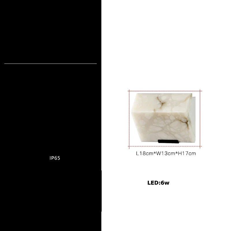 DecorBites™ Art Deco Marble Cube LED Wall Sconce Indoor Outdoor IP54 Waterproof