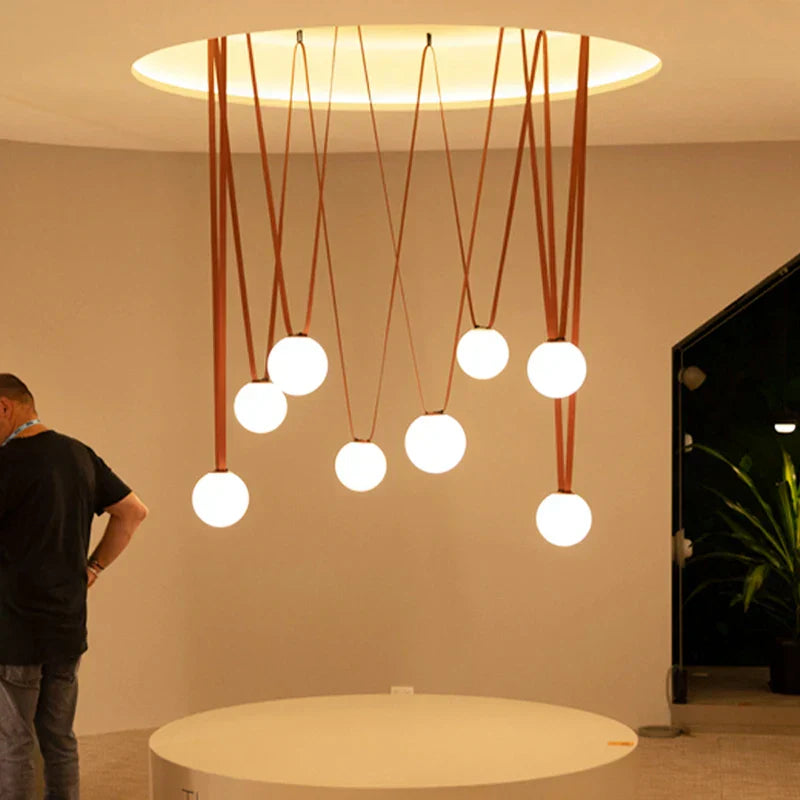 DecorBites™ Glass Ball LED Pendant Light - Black Orange, Trendy Design for Indoor Lighting