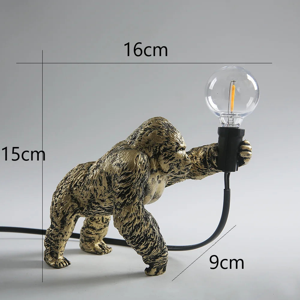 DecorBites™ King Kong Resin Night Light: Customizable LED Table Lamp for Modern Living Spaces