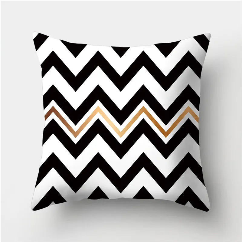 DecorBites™ Geometric Stripes Pillowcase 45x45cm Polyester Cushion Cover for Living Room