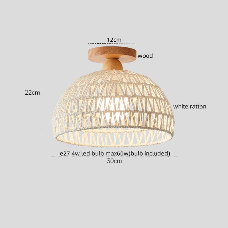 DecorBites™ مصابيح سقف خشبية مجدولة LED بتصميم عصري للممرات على الطراز الاسكندنافي