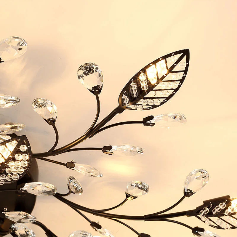 DecorBites™ Crystal Ceiling Chandelier LED Light Fixture for Living Room Bedroom Kitchen