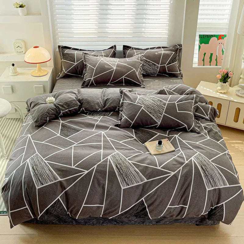 DecorBites™ Cozy Cotton Bedding Set for Double Bed, Autumn Winter Duvet Cover Kit