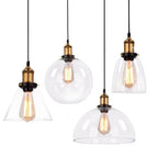 Retro Industrial Gray Glass Pendant Light