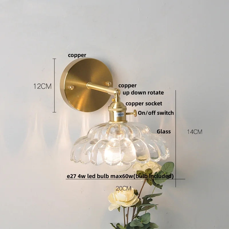 وحدة إضاءة حائط LED DecorBites™ زجاجية شفافة بمفتاح سلسلة سحب