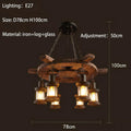 DecorBites™ Iron Wheel LED Pendant Lights - Industrial Metallic Lustre Hanging Lamps