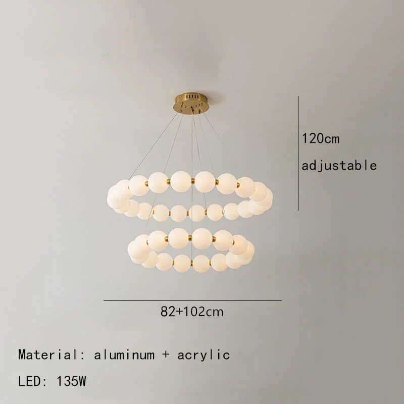 DecorBites™ Gold Acrylic LED Ceiling Chandelier for Living Room Bedroom Pendant Lighting