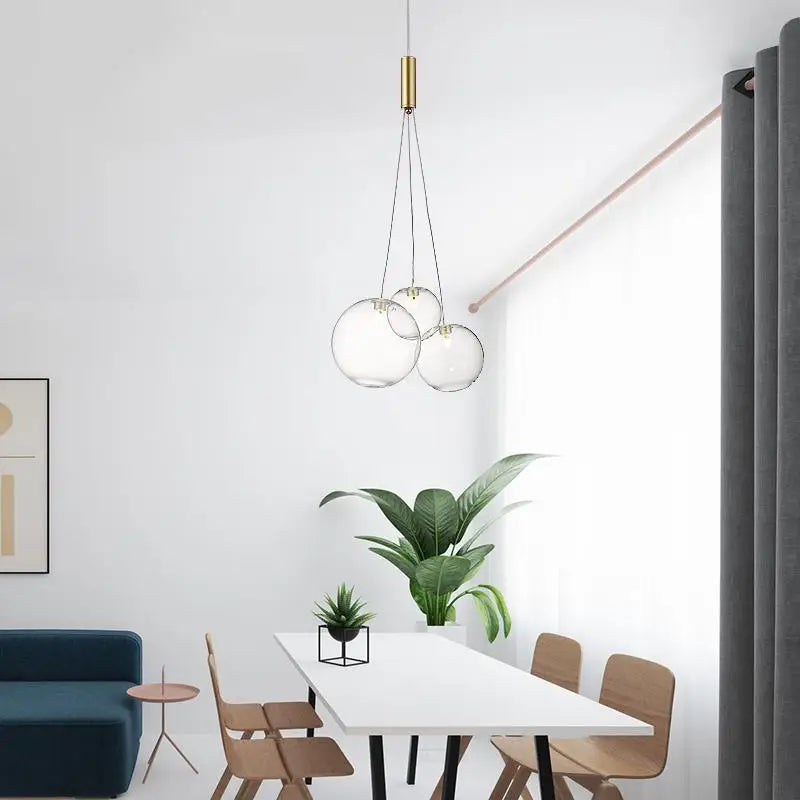 DecorBites™ Glass Ball LED Pendant Chandelier for Modern Spaces