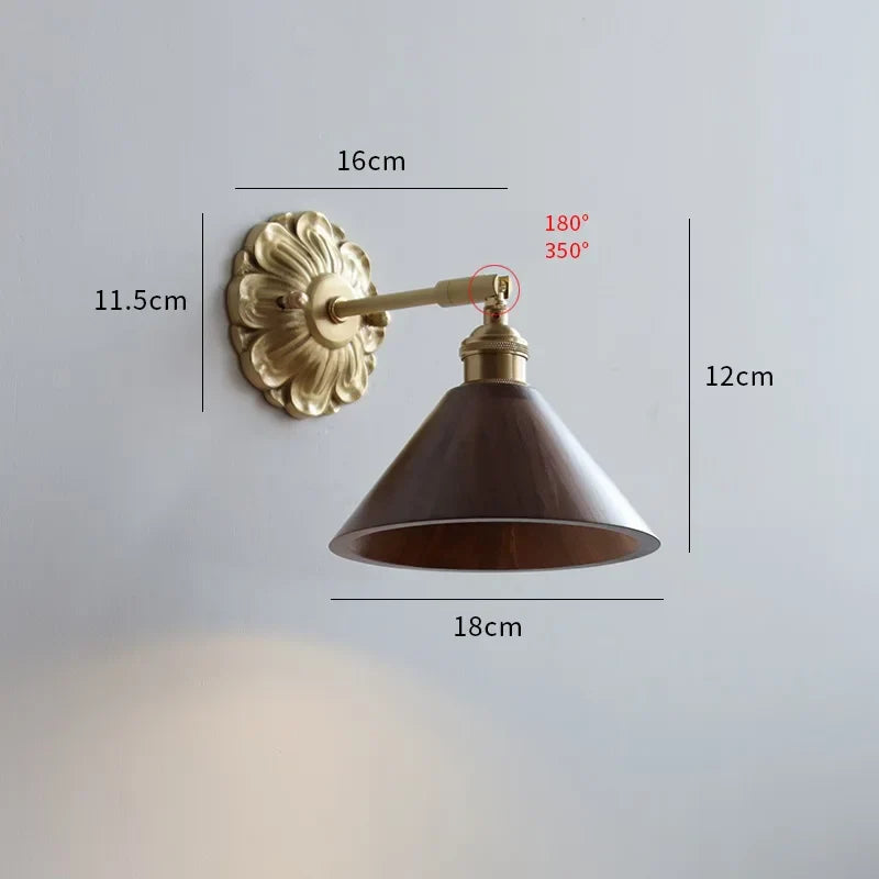 Applique murale LED DecorBites™ en verre vert avec base en cuivre pour chambre et salon