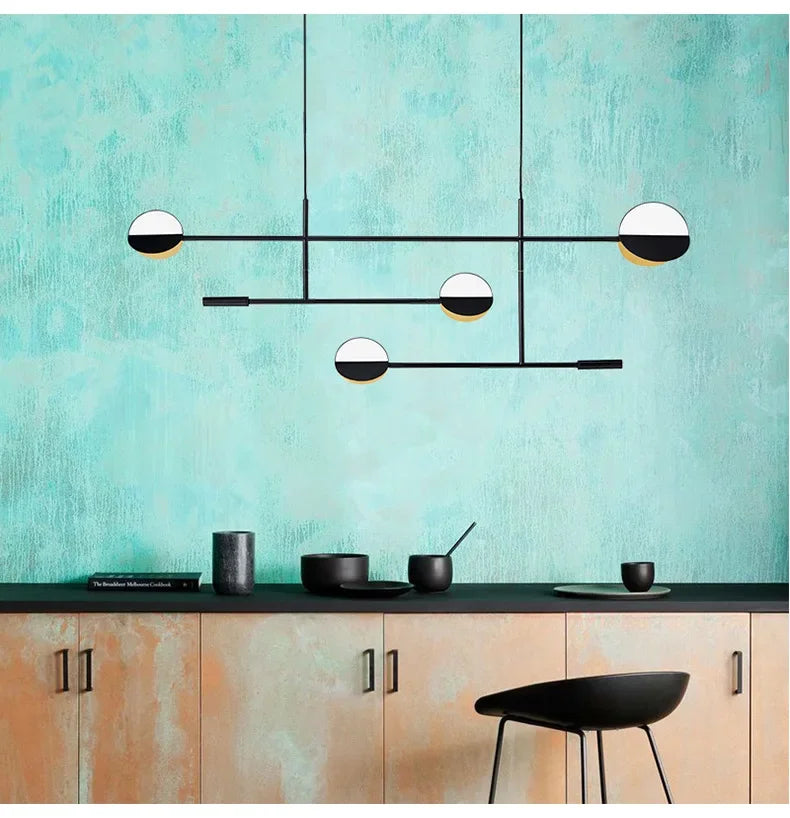 DecorBites™ Geometric Line Iron Pendant Lamp for Living Room, Bedroom, Study, Dining - Home Decor Luminare