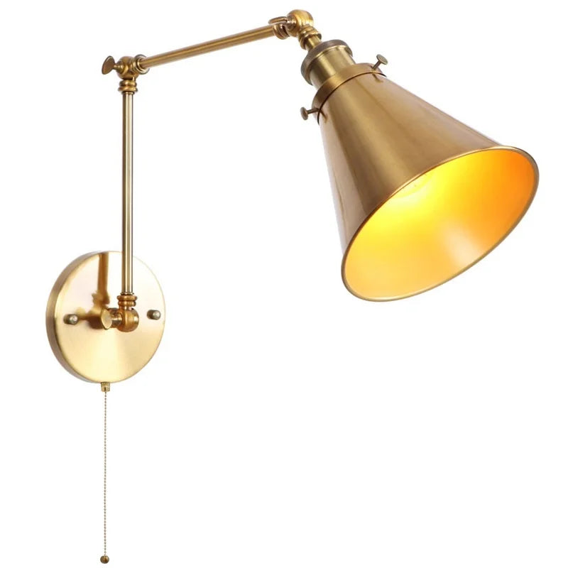 مصباح حائط DecorBites™ LED بذراع طويل مع مفتاح سحب لسلسلة للمنزل والفندق والحمام