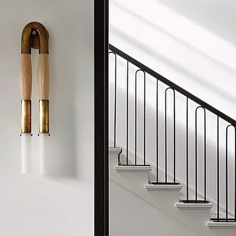 DecorBites™ Designer Tassel U-Shaped Wall Lamp - Gold/Silver/Black Metal - Hotel Living Corridor