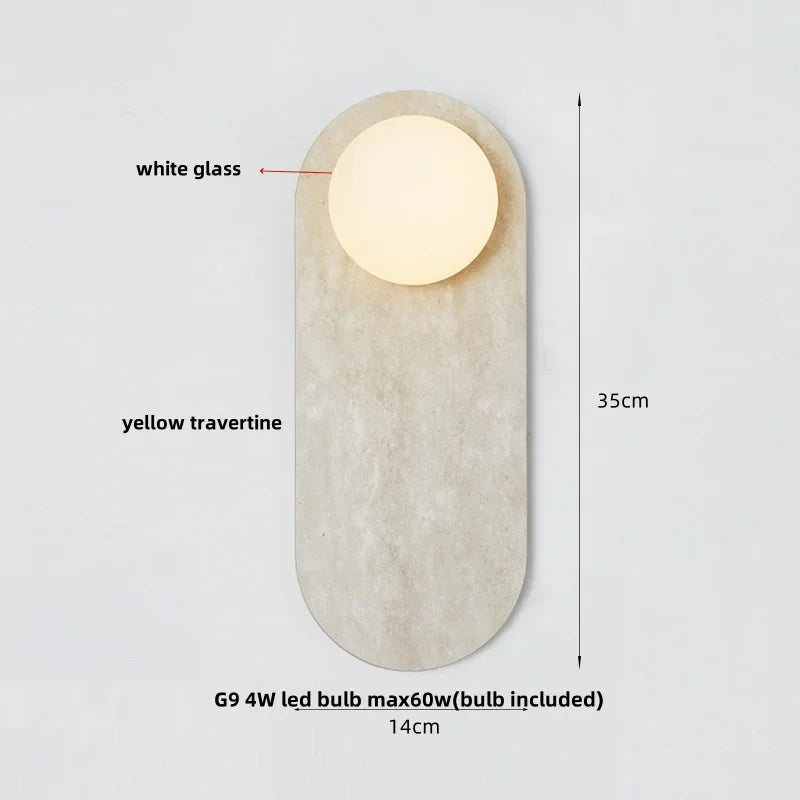 DecorBites™ Glass Globe LED Wall Lamp Nordic Modern Stone Bathroom Mirror Light