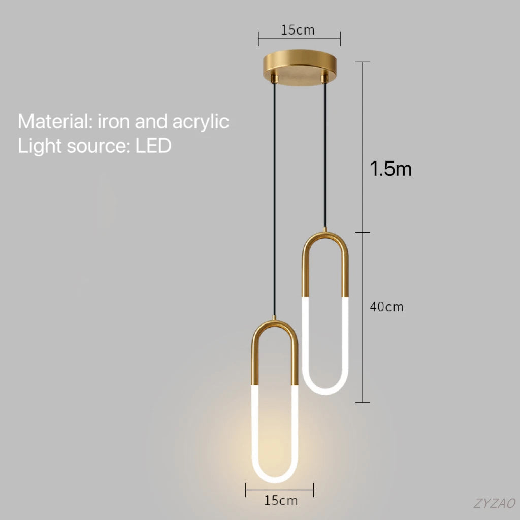 Modern Black Gold Iron Acrylic Pendant Light