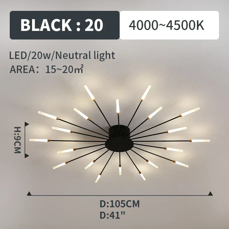 مصابيح DecorBites™ LED Fireworks المتدلية - إضاءة ثريا عصرية لغرفة المعيشة وغرفة النوم