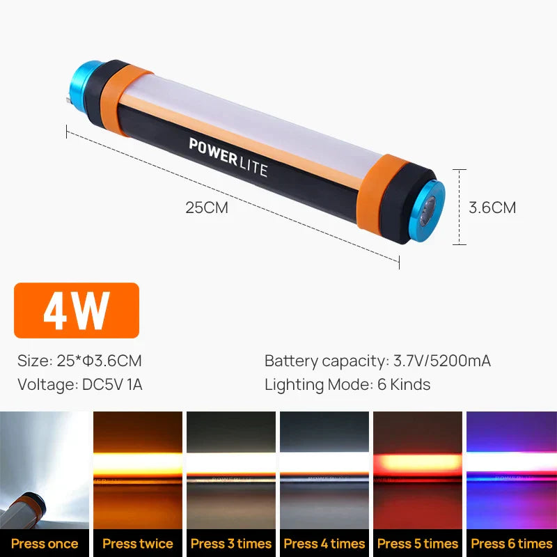 Lampe de camping LED DecorBites™ : Portable, étanche, rechargeable, lampe torche magnétique