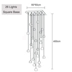 Crystal Ball Staircase Pendant Light in Brushed Stainless