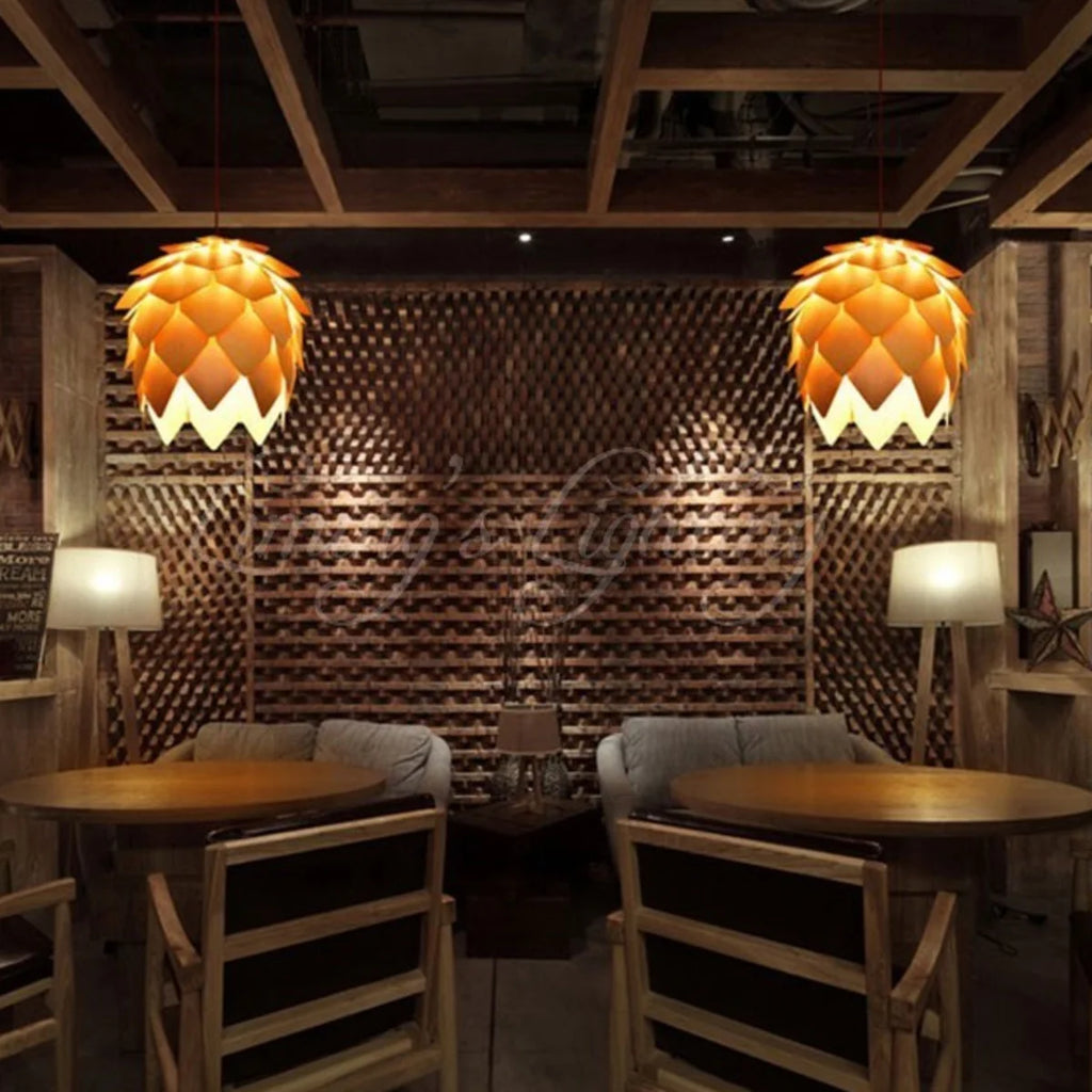 Nordic Oak Pinecone Wood Pendant Light