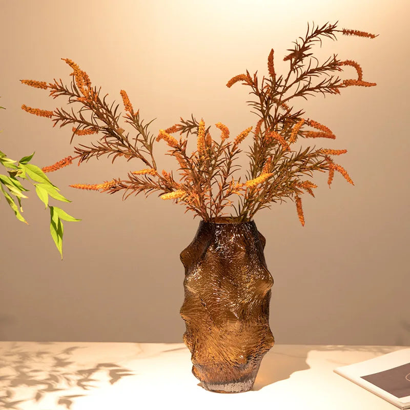 DecorBites™ Green Sea Cucumber Glass Vase Terrarium for Home Decoration