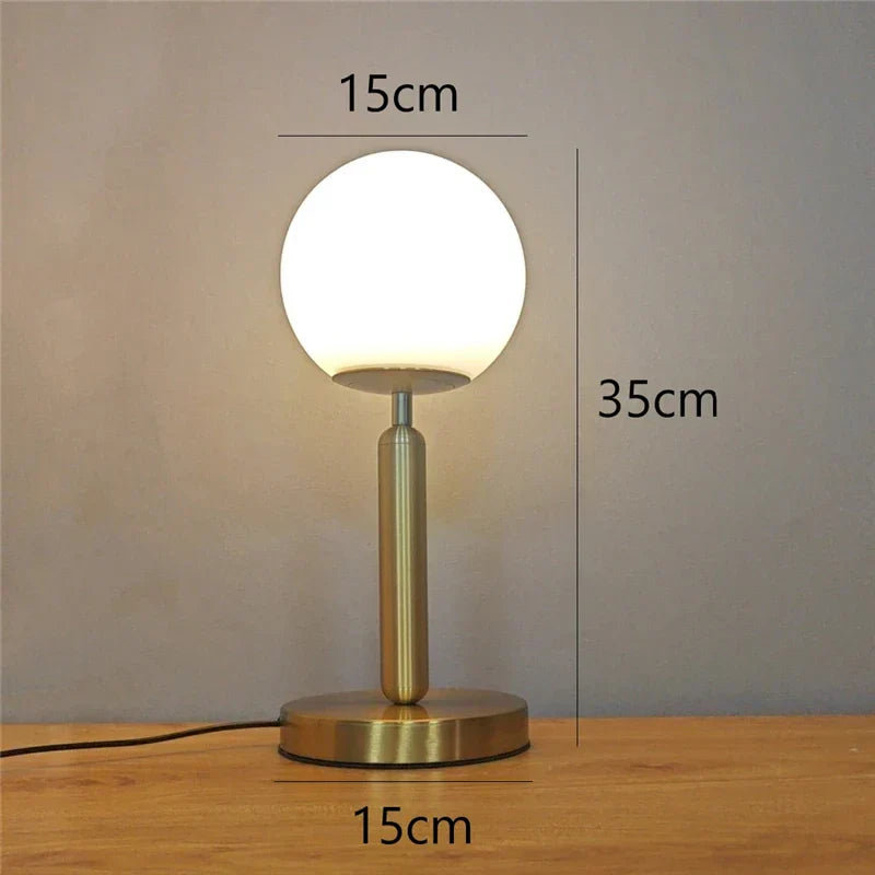 DecorBites™ Glass Ball LED Table Lamp Simple Nordic Design Elegant Bedroom Decor