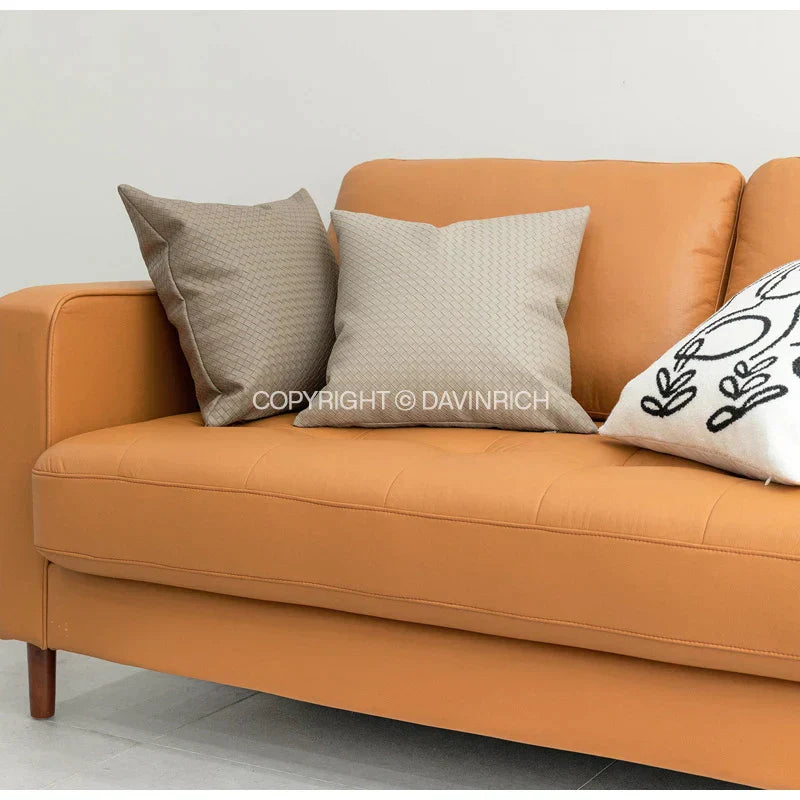 DecorBites™ Geometric Faux Leather Throw Pillow Cover - Modern Luxury Pillowcase
