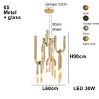 Italian Postmodern Retro Glass Pendant Light Dimmable