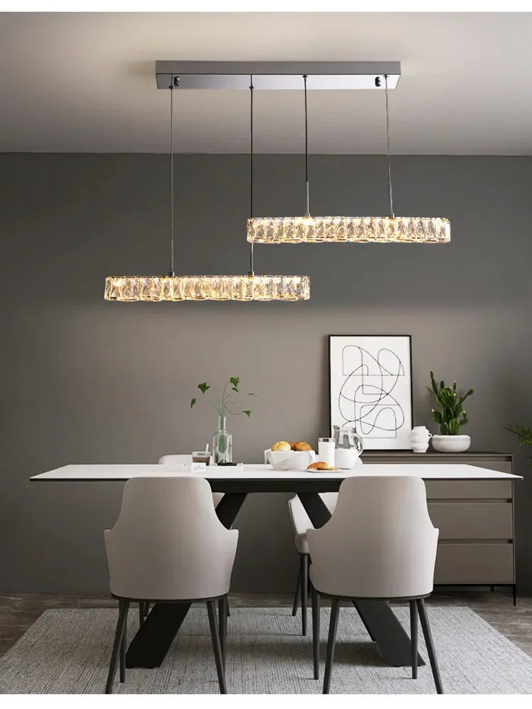 DecorBites™ Crystal Ceiling Chandelier Light - Modern Luxury Dimmable LED Luminaire