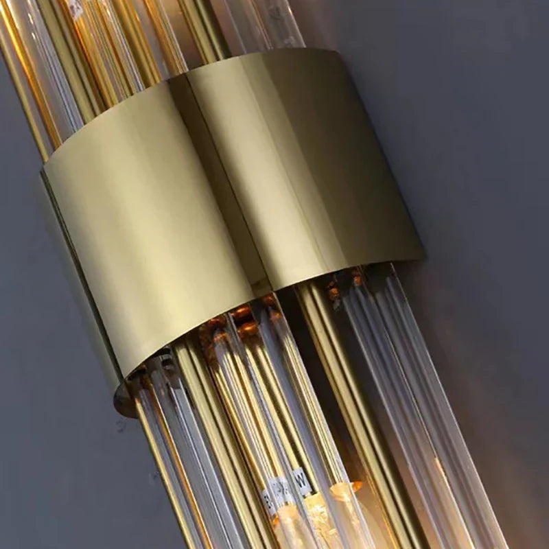 DecorBites™ Clear Crystal LED Wall Lamp Stainless Steel Sconces for Bedroom Dining Room