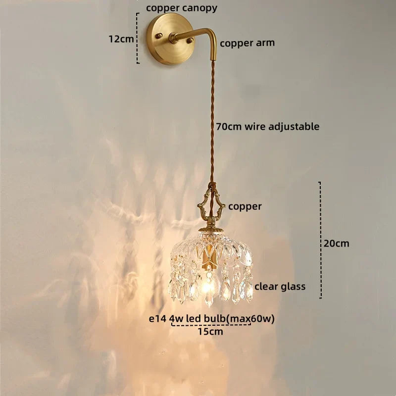 DecorBites™ Crystal Glass LED Wall Sconce - Luxury French Stair Light for Home Decor