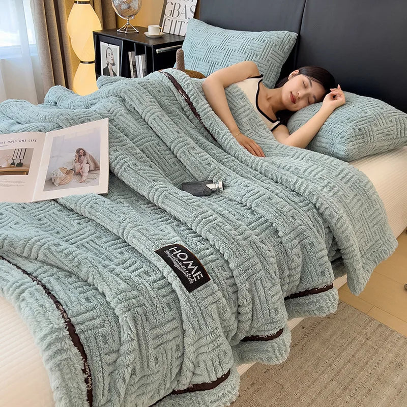 DecorBites™ Double-Layer Luxury Coral Fleece Winter Blanket
