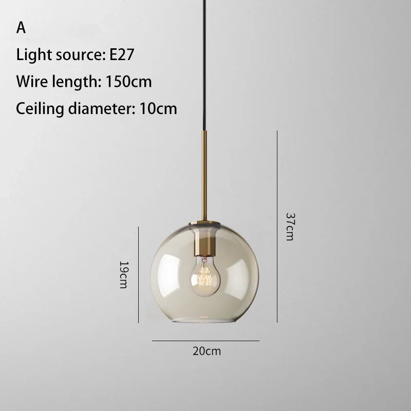 ثريا إضاءة معلقة زجاجية صناعية كلاسيكية DecorBites™ LED للمطاعم والمطابخ