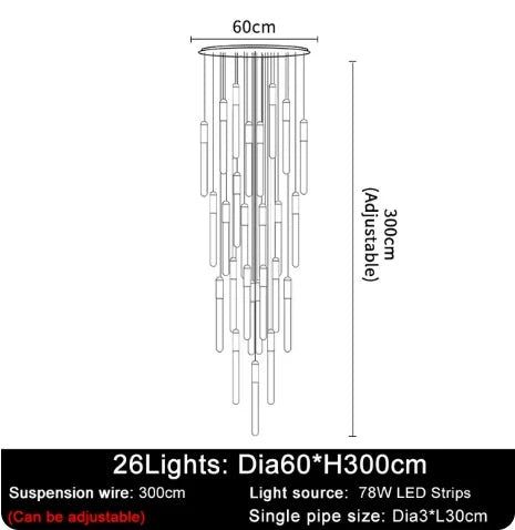 DecorBites™ ثريا LED: مصباح سقف متدلي عصري للدرج والمطبخ لتزيين المنزل