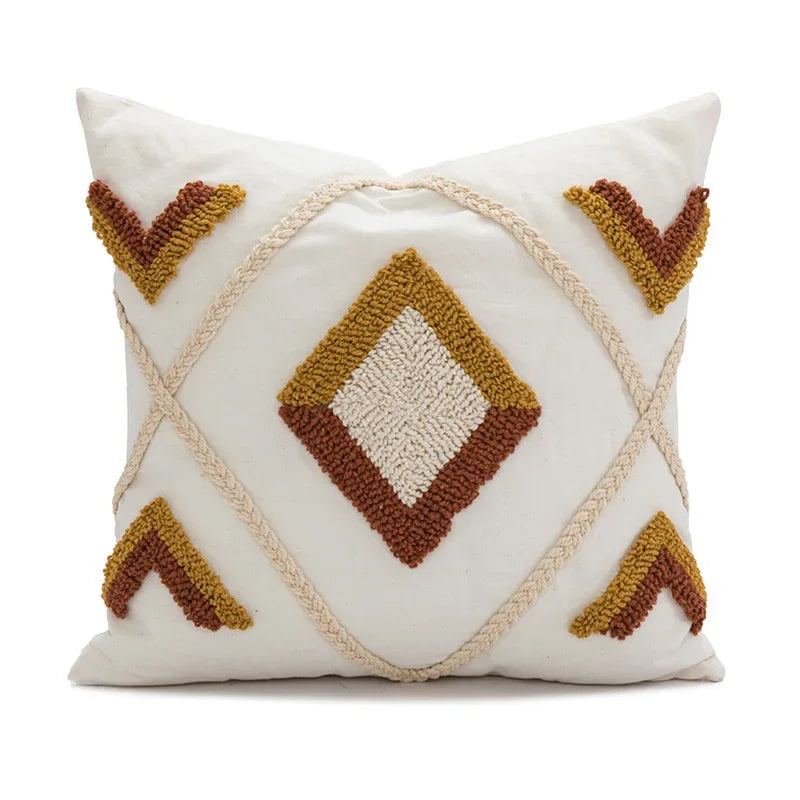 DecorBites™ Geometric Tufted Plush Cushion Cover for Stylish Home Decor