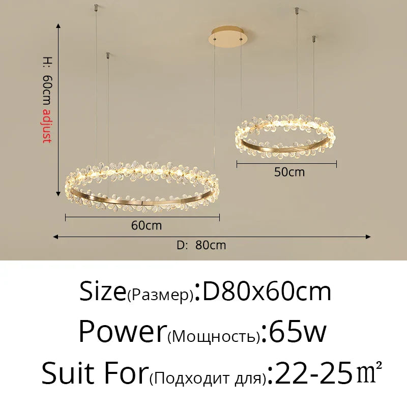 DecorBites™ Crystal LED Chandelier for Home Decor & Luxury Lighting