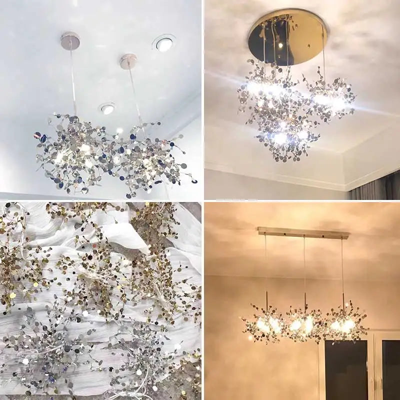 مصباح السقف المعلق الذهبي بتقنية LED من DecorBites™ لديكور المنزل والمعيشة العصرية