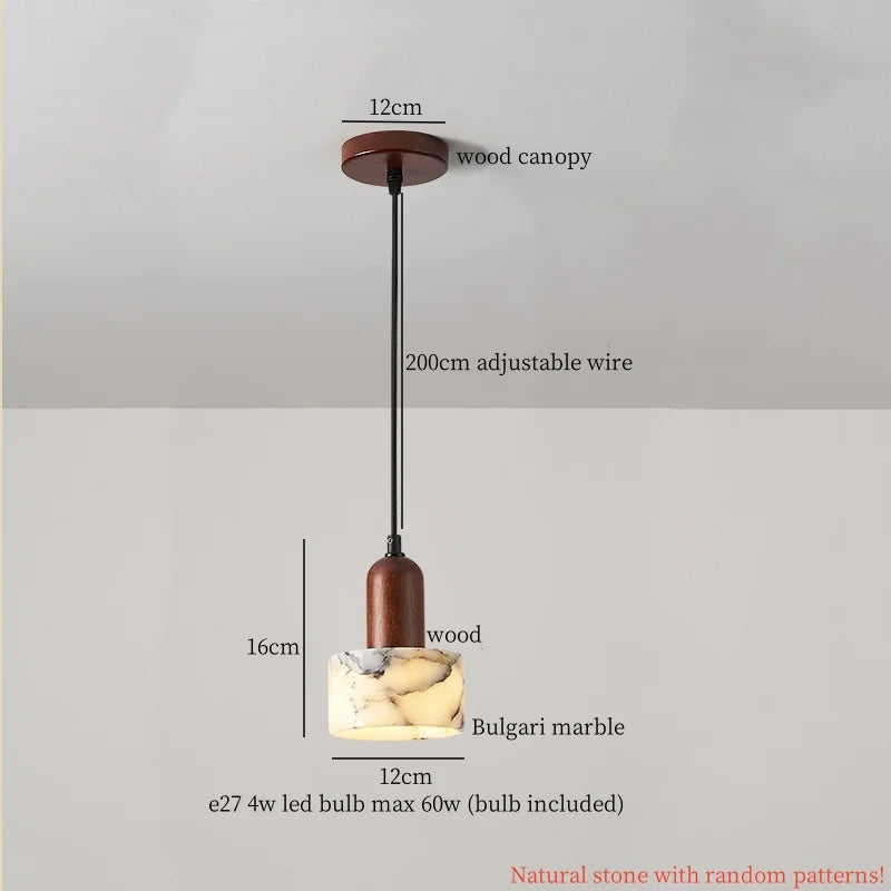 DecorBites™ Cream Marble LED Pendant Light: Modern Nordic Hanging Lamp for Living, Bedroom, Kitchen