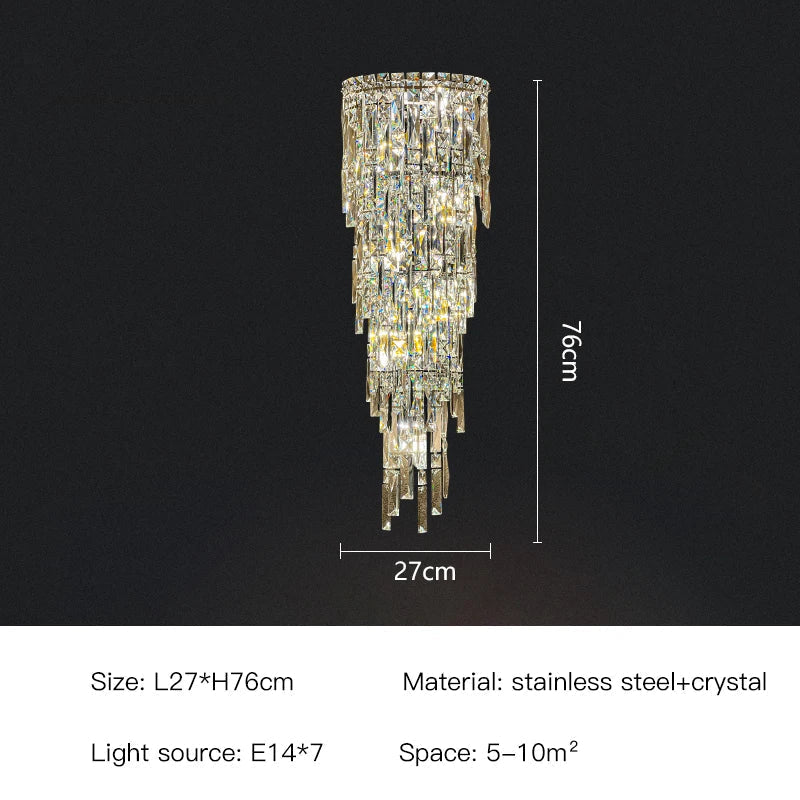 DecorBites™ Crystal Wall Light: Elegant Luxury Night Lighting for Living Room, Bedroom, or Villa