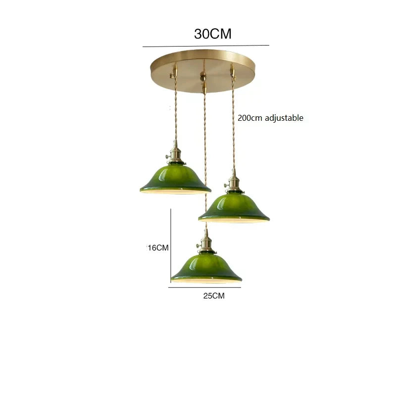 مصباح قلادة DecorBites™ LED الزجاجي الأخضر للمنزل والمطعم والبار والديكور على طراز الدور العلوي.