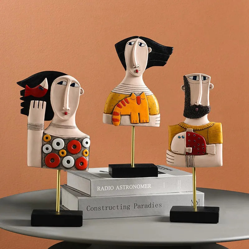 DecorBites™ Abstract People Statue Figure for Living Room Office Decor