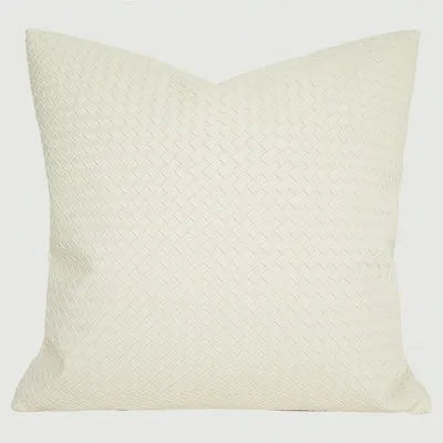 DecorBites™ Geometric Faux Leather Throw Pillow Cover - Modern Luxury Pillowcase